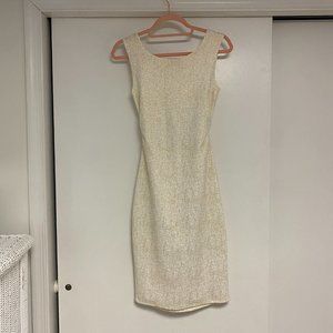 Out of Order White and Gold Dress, size M